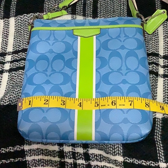 Coach blue with green stripe signature hipster - Picture 9 of 9